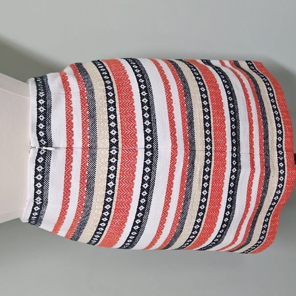 LOFT Striped Short Pencil Skirt Womens Lined Boho Print Autumn Fall Size 2P - Picture 5 of 8